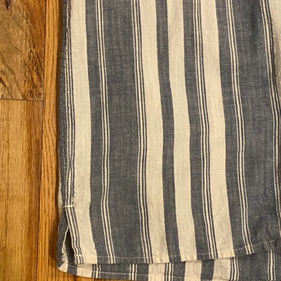 Katin Ian Short-Sleeve Button Down Shirt Stripped Linen Blue - Picture 3 of 4